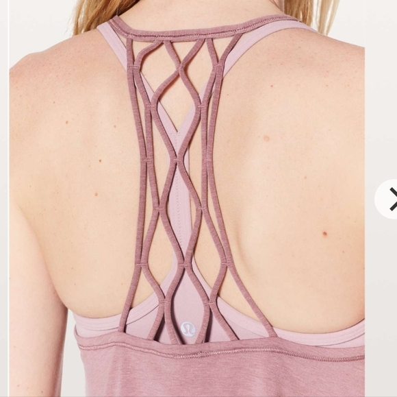 LULULEMON love knot Sleeveless T-shirt with Cross Open Back Women's Pink size 6 - Picture 2 of 14